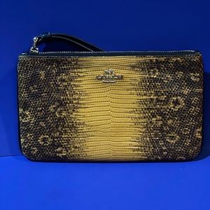 Coach Large Lizard Print Wristlet